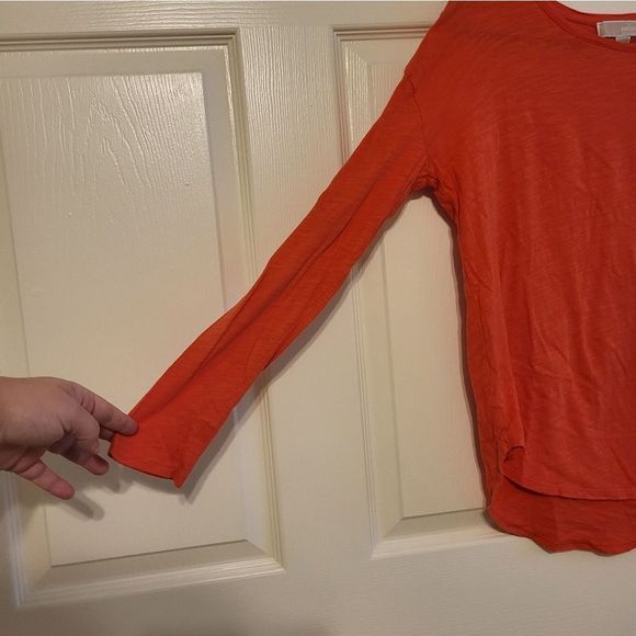 MICHAEL Michael Kors orange high/low long-sleeved pocket tee - Picture 4 of 10